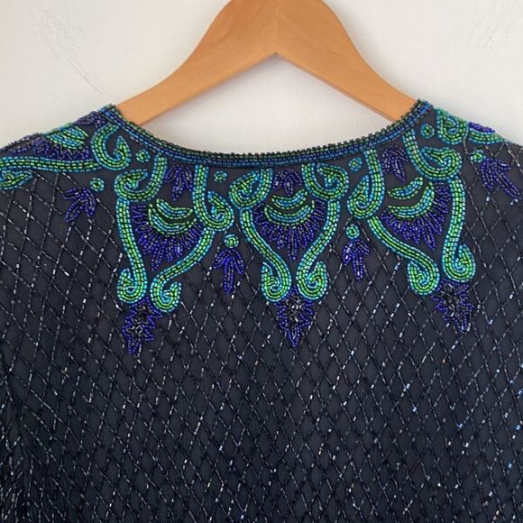 Vintage Silk Beaded Open Top - Picture 3 of 17